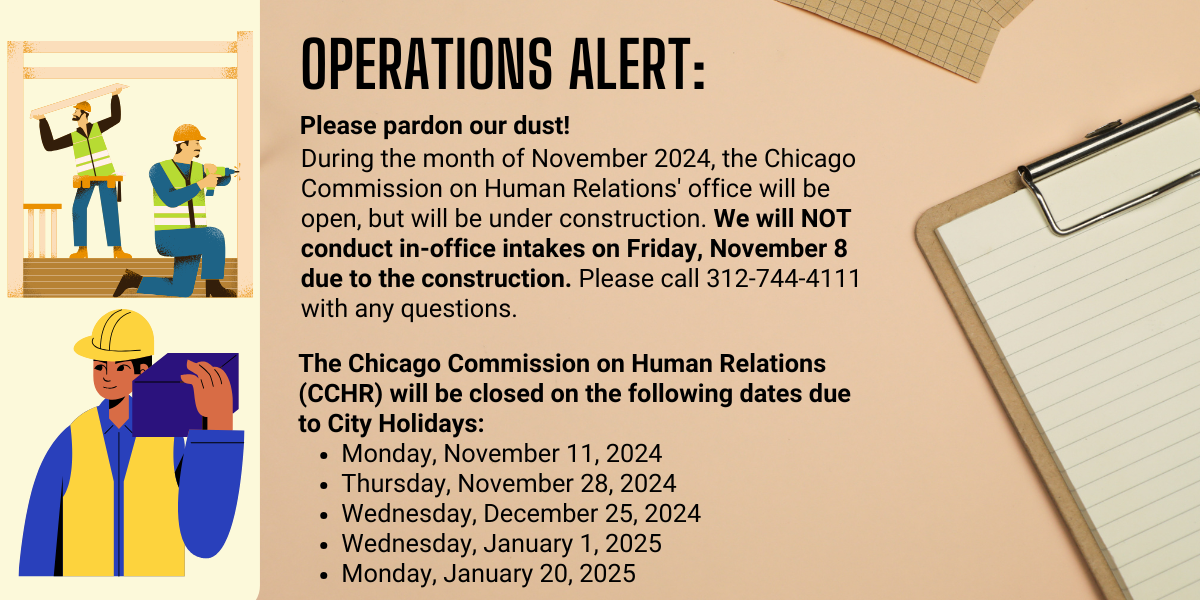 Operations Alert - No in-office intakes on Nov. 8th.